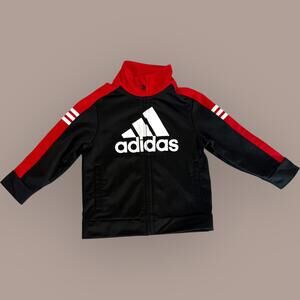 Adidas Unisex 18 Months Black and Red Track Jacket Sporty Casual